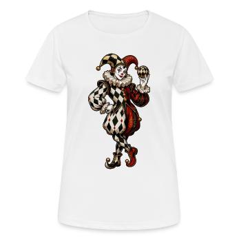 Caricature arlequin dans le style cirque - T-shirt respirant Femme - blanc - Devant - AI Model Female 172 dark (172cm)