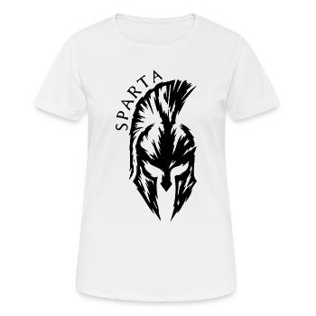 Sparta Spartan Helmet – Ancient Warrior Fitness - Women's Breathable T-Shirt - white - Front - AI Model Female 172 dark (172cm)