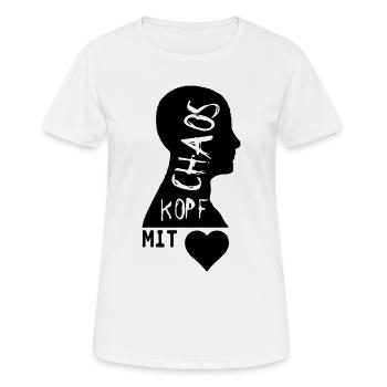 Chaoskopf mit Herz Geschenk - Frauen T-Shirt atmungsaktiv - Weiß - Vorne - AI Model Female 172 dark (172cm)