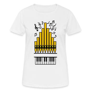 Logo Church organ copper organ pipes - Women's Breathable T-Shirt - white - Front - AI Model Female 172 dark (172cm)