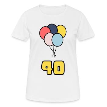 40. 40 ANS. 40e ANNIVERSAIRE. ANNIVERSAIRE 40 ANS. - T-shirt respirant Femme - blanc - Devant - AI Model Female 172 dark (172cm)