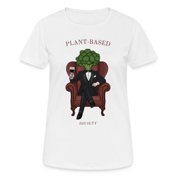 Plant Based Society – Elegant Broccoli - Women's Breathable T-Shirt - white - Front - AI Model Female 172 dark (172cm)