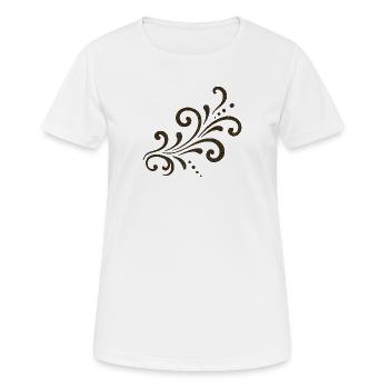 Braune Ornamentblüte Swirl - Frauen T-Shirt atmungsaktiv - Weiß - Vorne - AI Model Female 172 dark (172cm)