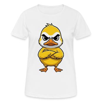 Grumpy Duck Cartoon Annoyed Grumpy Sour - Women's Breathable T-Shirt - white - Front - AI Model Female 172 dark (172cm)