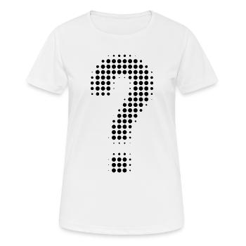 point d’interrogation - T-shirt respirant Femme - blanc - Devant - AI Model Female 172 dark (172cm)