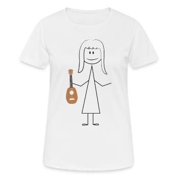 Ukulélé hawaïen ukulélé Ukulélé Girl - T-shirt respirant Femme - blanc - Devant - AI Model Female 172 dark (172cm)