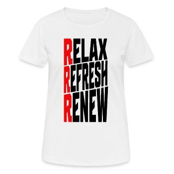 RELAX REFRESH RENEW - Women's Breathable T-Shirt - white - Front - AI Model Female 172 dark (172cm)