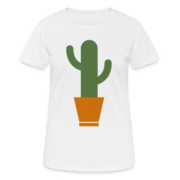Kaktus - Frauen T-Shirt atmungsaktiv - Weiß - Vorne - AI Model Female 172 dark (172cm)