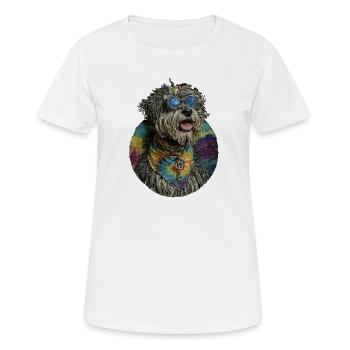 Hippie Hund - Frauen T-Shirt atmungsaktiv - Weiß - Vorne - AI Model Female 172 dark (172cm)