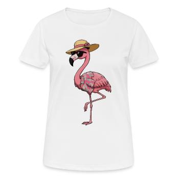 Hawaiian Flamingo Lounge - Frauen T-Shirt atmungsaktiv - Weiß - Vorne - AI Model Female 172 dark (172cm)