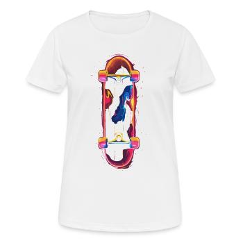 Skateboard 80s Look - Women's Breathable T-Shirt - white - Front - AI Model Female 172 dark (172cm)