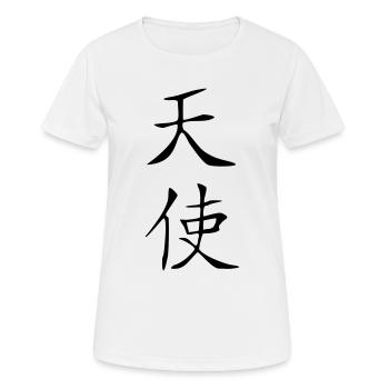 Engel-Kanji - Frauen T-Shirt atmungsaktiv - Weiß - Vorne - AI Model Female 172 dark (172cm)