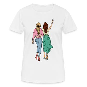 Meilleures amies - T-shirt respirant Femme - blanc - Devant - AI Model Female 172 dark (172cm)