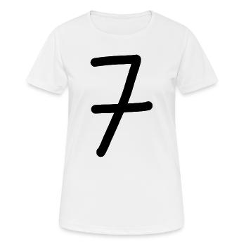 7 Numéro sept numéro noir anniversaire - T-shirt respirant Femme - blanc - Devant - AI Model Female 172 dark (172cm)