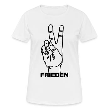 Hand gesture german Frieden - Women's Breathable T-Shirt - white - Front - AI Model Female 172 dark (172cm)