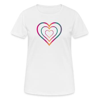 HERZ. PAAR. GERADE VERHEIRATET. Junggesellinnenabschied. VALENTINSTAG. - Frauen T-Shirt atmungsaktiv - Weiß - Vorne - AI Model Female 172 dark (172cm)