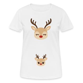 Weihnachtspullover Schwanger Baby Reveal Familie - Frauen T-Shirt atmungsaktiv - Weiß - Vorne - AI Model Female 172 dark (172cm)