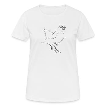 Huhn - Frauen T-Shirt atmungsaktiv - Weiß - Vorne - AI Model Female 172 dark (172cm)