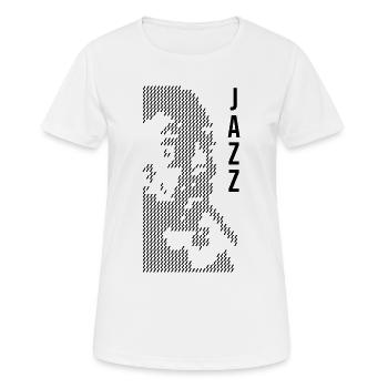 Design von Jazzmusik-Plakaten - Frauen T-Shirt atmungsaktiv - Weiß - Vorne - AI Model Female 172 dark (172cm)