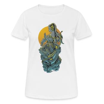 Illustration de l’arc de la Déesse Guerrière - T-shirt respirant Femme - blanc - Devant - AI Model Female 172 dark (172cm)