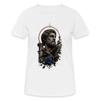 Art de tatouage avec une rose bleue - T-shirt respirant Femme - blanc - Devant - AI Model Female 172 dark (172cm)