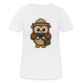 Aventureux explorateurs de la chouette - T-shirt respirant Femme - blanc - Devant - AI Model Female 172 dark (172cm)