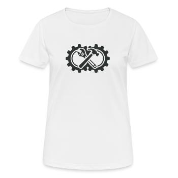 Do it yourself! Roue dentée et outils mécaniques - T-shirt respirant Femme - blanc - Devant - AI Model Female 172 dark (172cm)