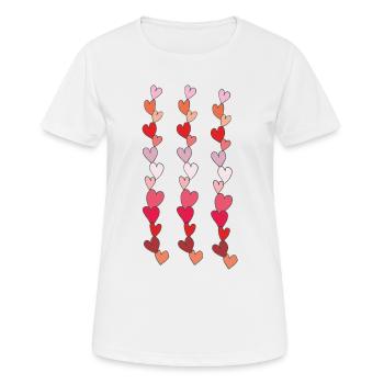 herzen kette 3fach - Frauen T-Shirt atmungsaktiv - Weiß - Vorne - AI Model Female 172 dark (172cm)