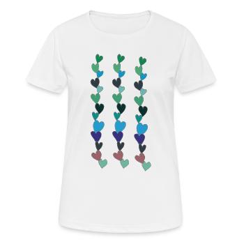 herzen kette blau - Frauen T-Shirt atmungsaktiv - Weiß - Vorne - AI Model Female 172 dark (172cm)