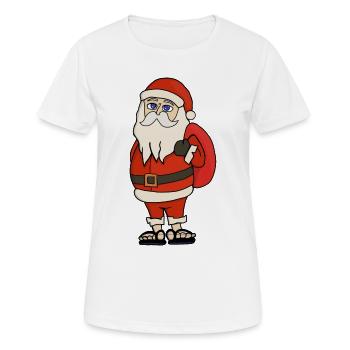 Weihnachtsmann Weihnachten Flip Flops - Frauen T-Shirt atmungsaktiv - Weiß - Vorne - AI Model Female 172 dark (172cm)