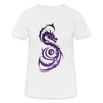 Violetter Tribal Fantasy Drache - Frauen T-Shirt atmungsaktiv - Weiß - Vorne - AI Model Female 172 dark (172cm)