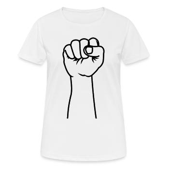 Poing levé symbole de pouvoir - T-shirt respirant Femme - blanc - Devant - AI Model Female 172 dark (172cm)