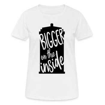 Plus grand à l’intérieur - T-shirt respirant Femme - blanc - Devant - AI Model Female 172 dark (172cm)