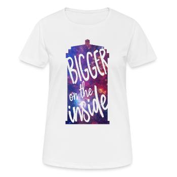 Plus grand à l’intérieur - T-shirt respirant Femme - blanc - Devant - AI Model Female 172 dark (172cm)
