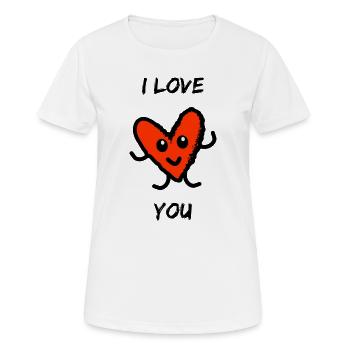 VALENTINSTAG. Junggesellinnenabschied. ICH LIEBE DICH. ICH LIEBE DICH. LIEBE - Frauen T-Shirt atmungsaktiv - Weiß - Vorne - AI Model Female 172 dark (172cm)
