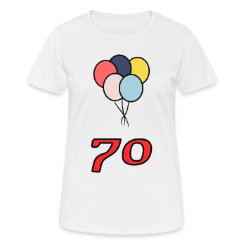 70. 70 ANS. 70e ANNIVERSAIRE. ANNIVERSAIRE 70 ANS. - T-shirt respirant Femme - blanc - Devant - AI Model Female 172 dark (172cm)