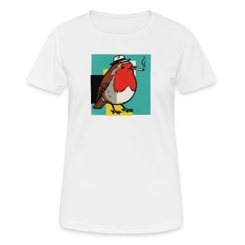 Rouge-gorge fumant - T-shirt respirant Femme - blanc - Devant - AI Model Female 172 dark (172cm)