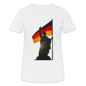 Freedom meets flag Germany, Germania - Women's Breathable T-Shirt - white - Front - AI Model Female 172 dark (172cm)