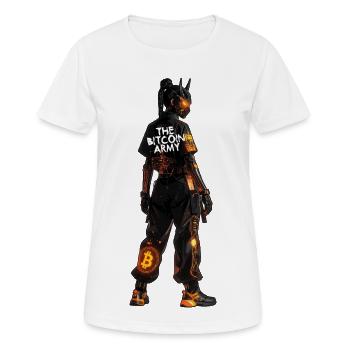 Bitcoin Bazooka - L’Armée Bitcoin - Samurai 02 - T-shirt respirant Femme - blanc - Devant - AI Model Female 172 dark (172cm)