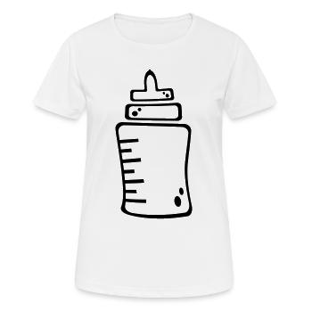 Flasche - Frauen T-Shirt atmungsaktiv - Weiß - Vorne - AI Model Female 172 dark (172cm)