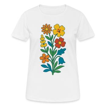 Bouquets colorés Art populaire - T-shirt respirant Femme - blanc - Devant - AI Model Female 172 dark (172cm)