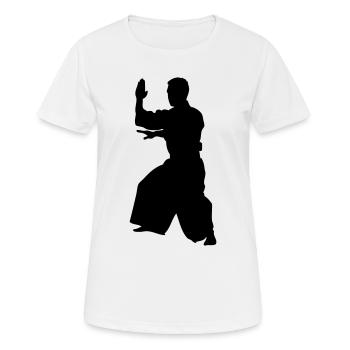 Aikido - Frauen T-Shirt atmungsaktiv - Weiß - Vorne - AI Model Female 172 dark (172cm)