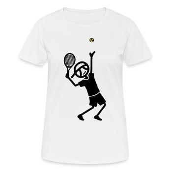 Position du Trophée Tennis Serve - T-shirt respirant Femme - blanc - Devant - AI Model Female 172 dark (172cm)