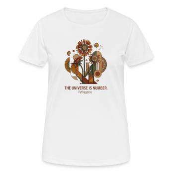 Sonnenblumengeometrie Pythagoras - Frauen T-Shirt atmungsaktiv - Weiß - Vorne - AI Model Female 172 dark (172cm)