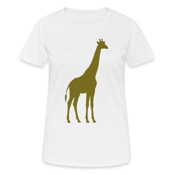 Silhouette de girafe dorée - T-shirt respirant Femme - blanc - Devant - AI Model Female 172 dark (172cm)