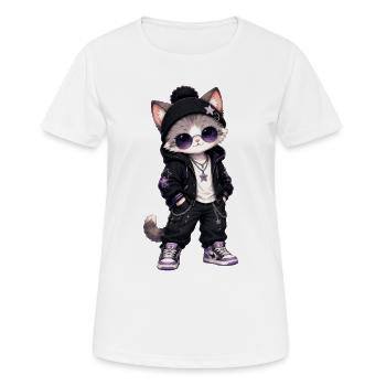 Streetwear-Chat - Frauen T-Shirt atmungsaktiv - Weiß - Vorne - AI Model Female 172 dark (172cm)