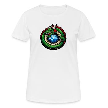 Grüner Drache mit Diamant - Frauen T-Shirt atmungsaktiv - Weiß - Vorne - AI Model Female 172 dark (172cm)
