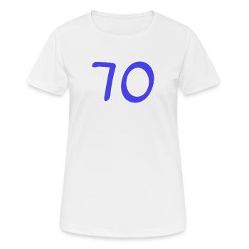 70. 70 ANS. 70e ANNIVERSAIRE. ANNIVERSAIRE 70 ANS. - T-shirt respirant Femme - blanc - Devant - AI Model Female 172 dark (172cm)