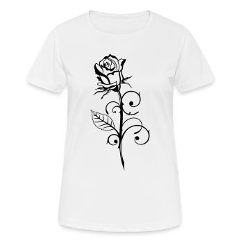 Beautiful rose with leaf - Women's Breathable T-Shirt - white - Front - AI Model Female 172 dark (172cm)
