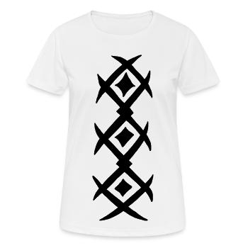 Tatouage de chemise - T-shirt respirant Femme - blanc - Devant - AI Model Female 172 dark (172cm)